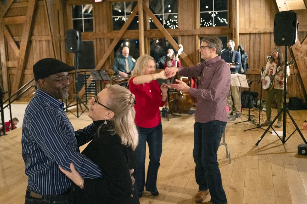 Visitors dancing at Blues in the Barn